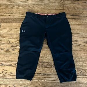 Women's Under Armor Utility Softball Pants 1242352 Black Large
